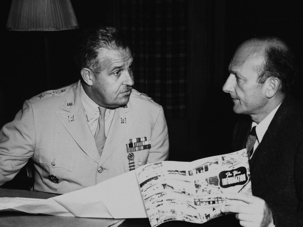 General Groves (L) and David Lilienthal (R) - Transfer of Responsibility from Army to AEC